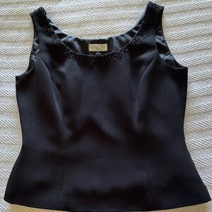 Tahari Black Embellished Formal Top-NWOT